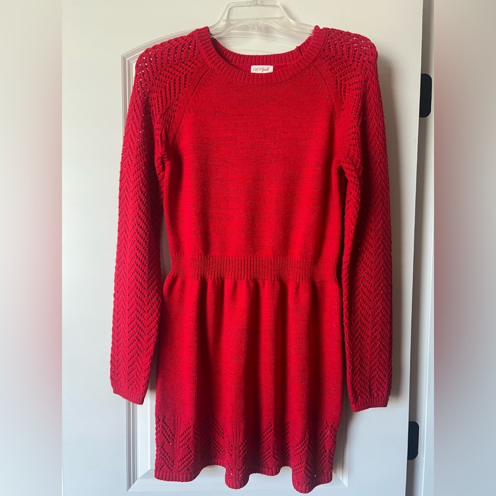 Cat & Jack Bright Red Knit Dress